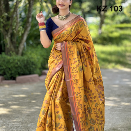 Katan Silk Saree With blouse piece (KZ 103)