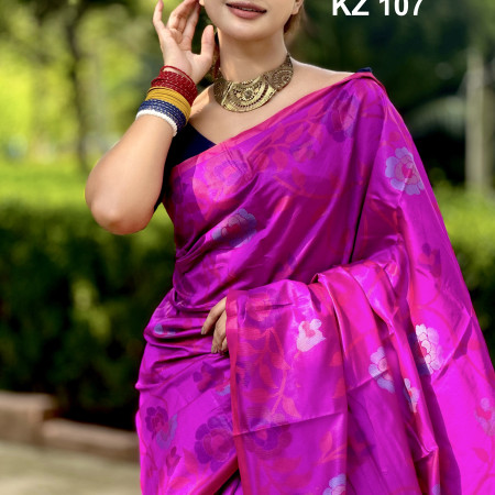 Katan Silk Saree With blouse piece (KZ 107)