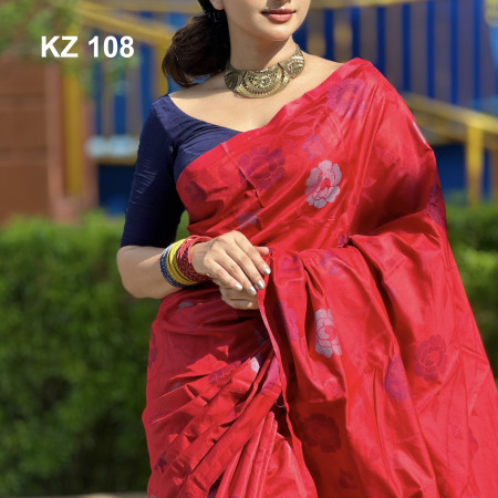 Katan Silk Saree With blouse piece (KZ 108)