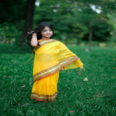 Baby Ready Saree Yellow Color