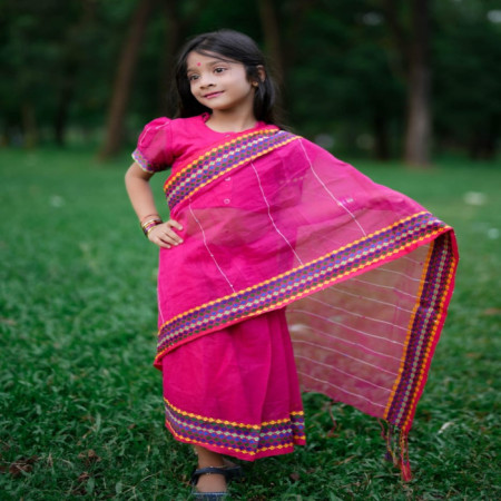 Baby Ready Saree Rani Golapi Color